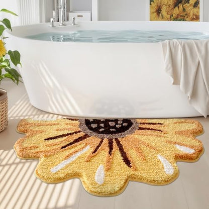 LUMI Floral Bathroom Rug, Absorbent Non Slip Bath Mat, 20"x36"