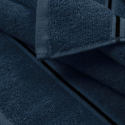 MyOwn Ultra Soft 6 Pack Cotton Towel Set, Contains 2 Bath Towels 28x55 inch, 2 Hand Towels 16x24 inch & 2 Wash Coths 12x12 inch, Ideal Everyday use, Compact & Lightweight - Mineral Blue