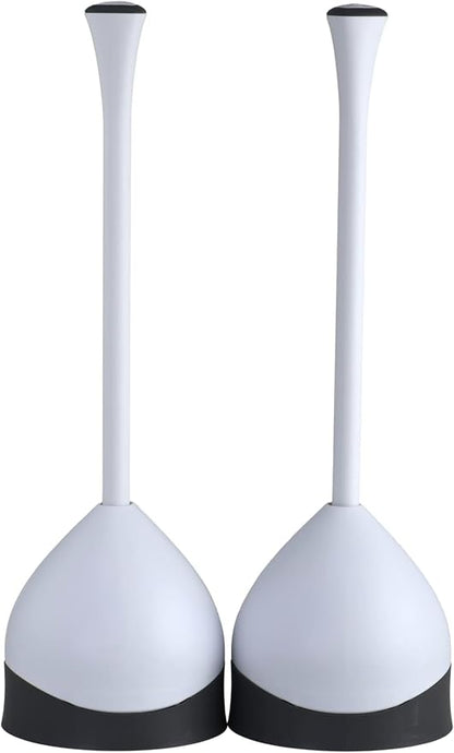 Clorox Toilet Plunger with Hideaway Caddy,– for Bathroom Organization and Storage,Bathroom Accessories,Toilet Unclogger,with Holder,White,(Pack of 12)