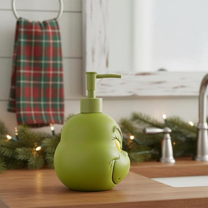 Dr. Seuss The Grinch Holiday Christmas Soap/Lotion/Hand Sanitizer Resin Pump Dispenser, 18.28 Ounces, (Officially Licensed Product) by Franco Collectibles
