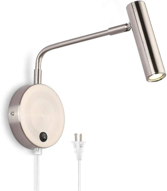 Joossnwell Wall Mounted Lamp, Sconce Light with Plug in Cords Wall Reading Light with Switch for Living Room Bedroom Warm White 3000K