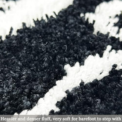 Get Naked Bathroom Rugs - Funny Bath Mats for Bathroom Non Slip Floor Decor Water Absorbent Bath Rugs for Sink Bathtub and Shower Black and White 20" x 32"