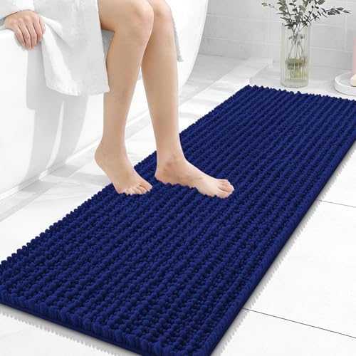 OLANLY Bathroom Runner Rugs 47x17, Thick Soft Absorbent Chenille Bath Rugs
