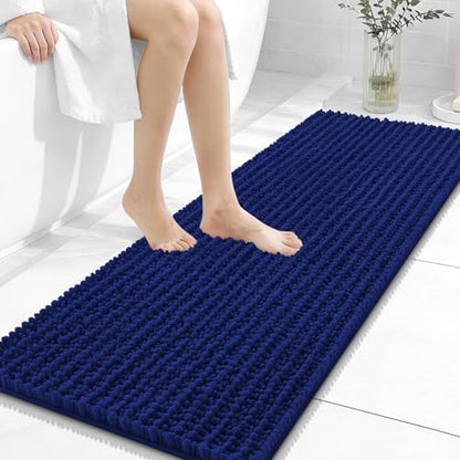 OLANLY Bathroom Runner Rugs 47x17, Thick Soft Absorbent Chenille Bath Rugs
