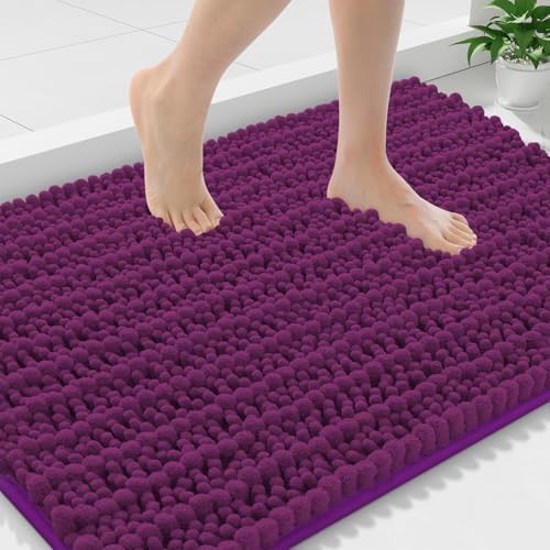 Smiry Bathroom Rugs 36X24, Extra Soft Rubber Backing Chenille Bath Mats