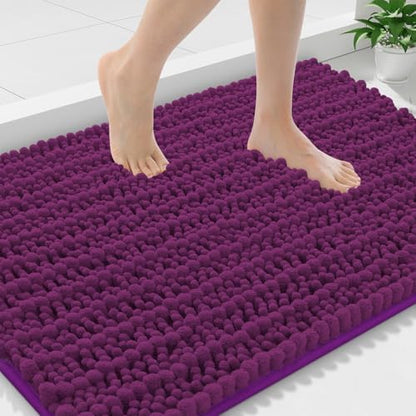 Smiry Bathroom Rugs 36X24, Extra Soft Rubber Backing Chenille Bath Mats