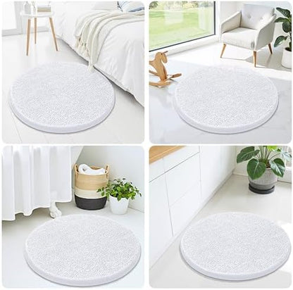 Smiry Round Bathroom Rugs 30X30, Chenille Extra Soft Absorbent Bath Mat
