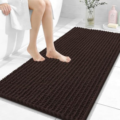 OLANLY Bathroom Runner Rugs 47x24, Thick Soft Absorbent Chenille Bath Rugs