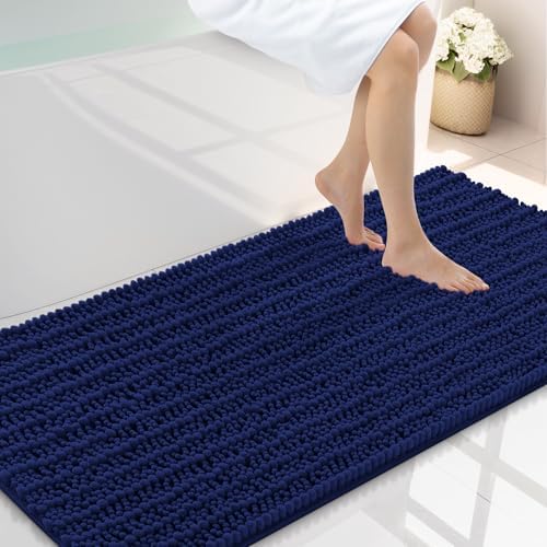 Smiry Bathroom Rugs 47X24, Extra Soft Rubber Backing Chenille Bath Mats