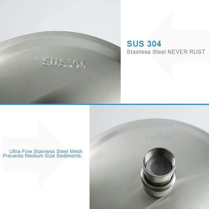 NearMoon Rain Shower Head, Ultra-Thin Design-Pressure Boosting, Awesome Some Experience, High Flow Stainless Steel Rainfall Head (6 Inch,Brushed Nickel)
