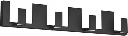 Aipsun 4 Lights Modern Black Vanity Light Up and Down Black Bathroom Lighting Fixtures LED Bathroom Wall Light Over Mirror 6000K