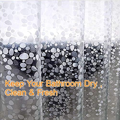 Bostofy EVA 3D Waterproof Shower Curtain Liner, Clear Extra Long Bathroom Shower Liner with Rustproof Metal Gromments and Weighted Magnet,72”Width x 84”Length