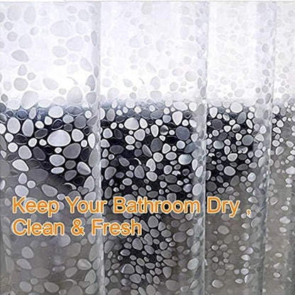 Bostofy EVA 3D Waterproof Shower Curtain Liner, Clear Extra Long Bathroom Shower Liner with Rustproof Metal Gromments and Weighted Magnet,72”Width x 84”Length