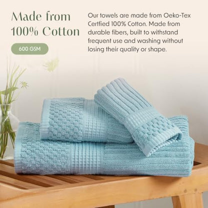 Springtree Home Oversized Bath Towel Set | 2-Pack | 100% Cotton | Aegean