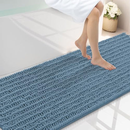 Smiry Bathroom Rugs 70X24, Extra Soft Rubber Backing Chenille Bath Mats