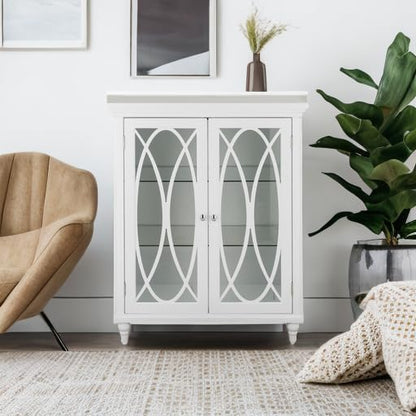 Teamson Home Florence 26 in. x 32 in. 2-Door Freestanding Wooden Floor Cabinet with Adjustable Shelves for Storage Solutions in Bathrooms, Kitchens, Laundry Rooms, Home Offices, White | Freestanding Wooden, Adjustable Shelves, For Bathrooms, Kitchens, ...