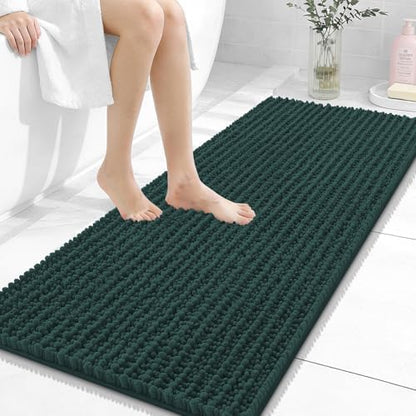 OLANLY Bathroom Runner Rugs 47x20, Thick Soft Absorbent Chenille Bath Rugs