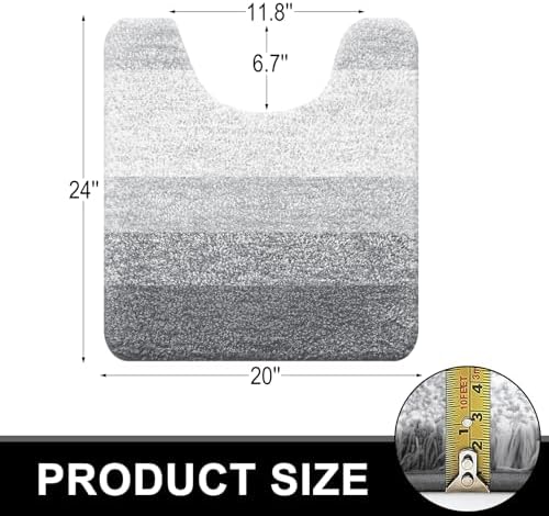 OLANLY Luxury Toilet Rugs U-Shaped 24x20, Soft Absorbent Microfiber Mat