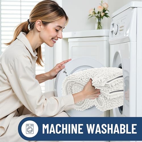 Smiry Bathroom Rugs 71X47, Luxury Chenille Extra Soft Absorbent Bath Mat