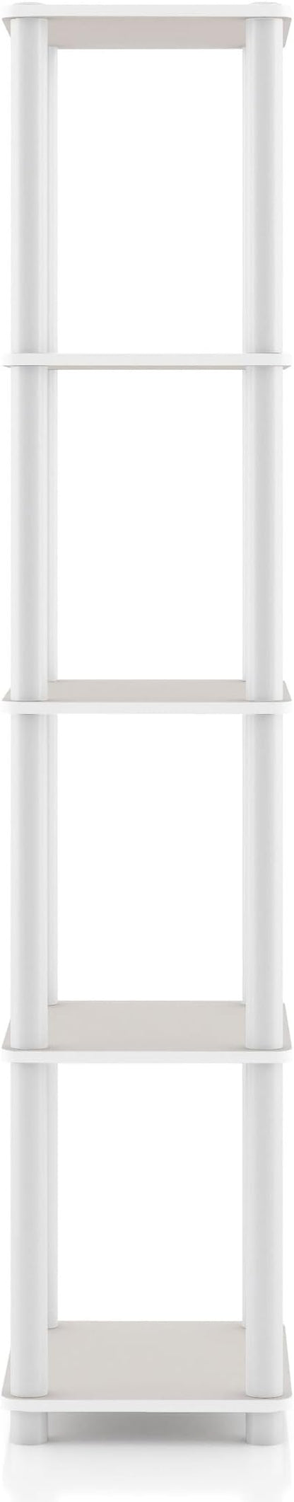Homes: Inside + Out Apexa Modern 5-Tier Narrow Shelving Units, Collectibles Display Shelves, Easy Assembly Standing Shelf, Home Storage Organizer for Living Room, Bedroom, Office, Taupe Grey