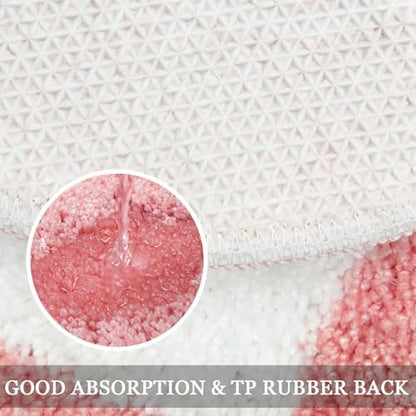 Get Naked Bath Mat Long Bathroom Rug - Super Soft Funny Bath Mat Non Slip Pink Bathroom Decor, Water Absorbent Runner Rugs for Sink Bathtub and Shower Pink 24" x 59"