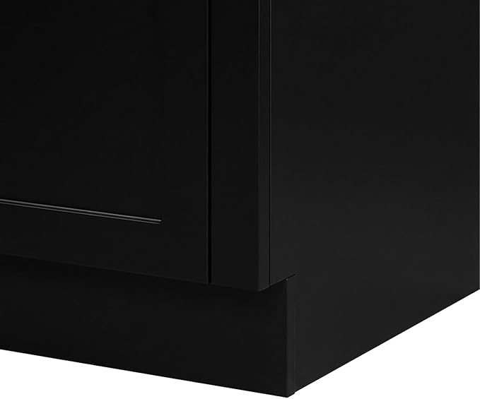 ARIEL Loren 72-inch Bathroom Vanity with Sink,Solid Wood, 1.5-inch Pure White Quartz Countertop, Double Rectangular Porcelain Sink, 4 Soft Closing Doors, 3 Dovetail Drawers, Black