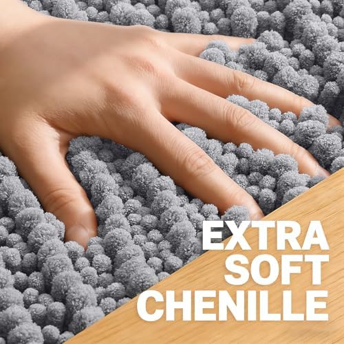 OLANLY Bathroom Rugs 36x24, Thick Soft Absorbent Chenille Bath Rugs