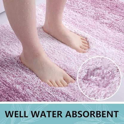 Arotive Microfiber Bathroom Rugs, Shaggy Soft Absorbent Bath Rug, 44x24