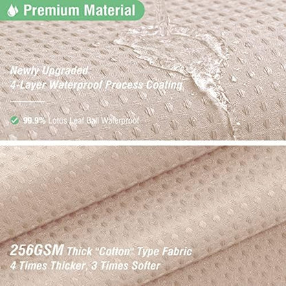 Dynamene Extra Wide Waffle Shower Curtain 256 GSM Fabric 108x72 Blush Pink