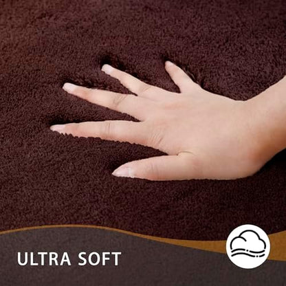 MINIDEAR Bathroom Rugs 44x24 Dark Brown - Thick Memory Foam Bath Mat, Ultra Soft & Plush Fluffy, Non-Slip, Quick Dry, Absorbent Washable Floor Microfiber Mat for Tub, Home Decor Accessories