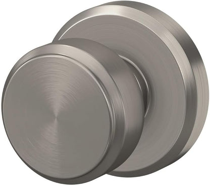Schlage F170 BWE 619 GSN Bowery Door Knob with Greyson Trim, One Sided Non-Turning Dummy Door Handle, Satin Nickel