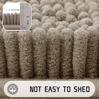 Yimobra Long Bathroom Rugs 47"x24", Extra Soft Non Slip Bath Mat for Tub, Super Absorbent Quick Dry Shaggy Rug Floor Carpet, Machine Washable,Camel