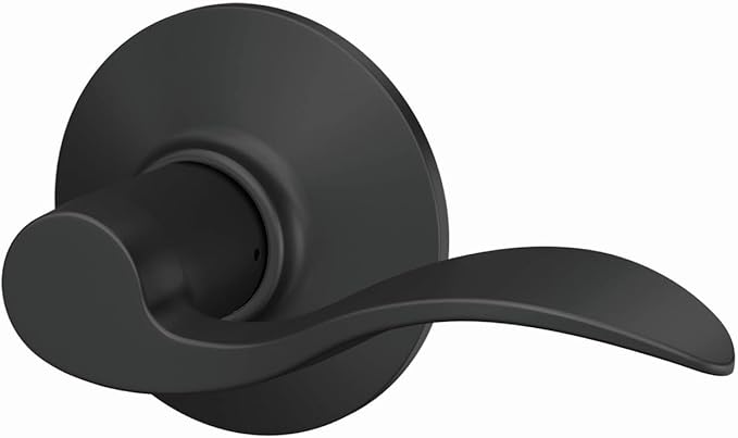 Schlage F10 ACC 622 Accent Door Lever, Hall & Closet Passage Lock, Matte Black