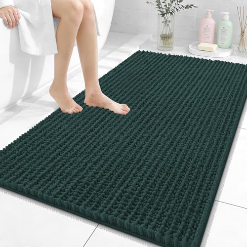 OLANLY Large Bathroom Rugs 44x32, Thick Soft Absorbent Chenille Bath Rugs