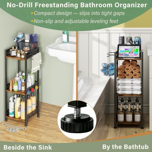 Bathroom Organizers and Storage Shelf with Toilet Paper Holder