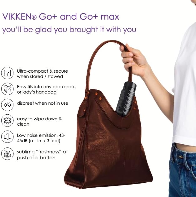 VIKKEN® Travel Bidet USB-Type C Electric Rechargeable Mobile Handheld Ultra Strong Water Spray Personal Hygiene Self Care for Men & Women, Go+ 300ml Classic Trim