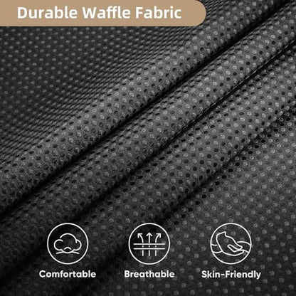 3 in 1 Shower Curtain Set, Waffle Shower Curtain and Liner Set with 12 Double Sided Shower Curtain Hooks, 72 x 84 Fabric Shower Curtains for Bathroom, Black
