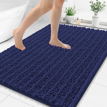 Smiry Bathroom Rugs 48X32, Extra Soft Rubber Backing Chenille Bath Mats