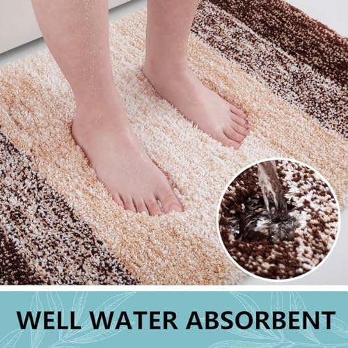 Arotive Microfiber Bathroom Rugs, Shaggy Soft Absorbent Bath Rug, 24x16