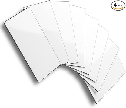 AULIGET 3" x 6" Thick PVC Peel and Stick Backsplash, Subway Tile Peel and Stick Wall Tiles (4, Polished White)