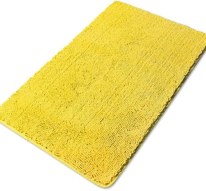 Yeaban Chenille Yellow Bathroom Rug 30"x50",Non-Slip Rubber Backing