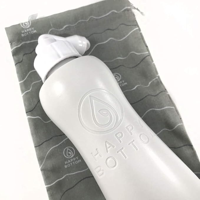 Happy Bottom Portable Bidet | Leak Free Handheld Travel Bidet and Peri Bottle with Angled Nozzle Sprayer | 400 ml Capacity | with Travel Bag