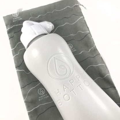 Happy Bottom Portable Bidet | Leak Free Handheld Travel Bidet and Peri Bottle with Angled Nozzle Sprayer | 400 ml Capacity | with Travel Bag