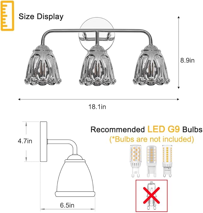 Vintage 3 Light Vanity Light, Chrome Bathroom Vanity Light, Bathroom Light Fixtures with Smokegray Glass Shade, Antique Vanity Light Fixtures Over Mirror, Wall Sconce for Bedroom, Living Room