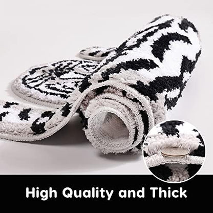 Panstar Tiger Bath Mat for Bathroom, Cute White Tiger Animal Cartoon Bath Mat Non Slip Animals Shaped Absorbent Bathtub Rug Bathroom Plush Shower Rugs