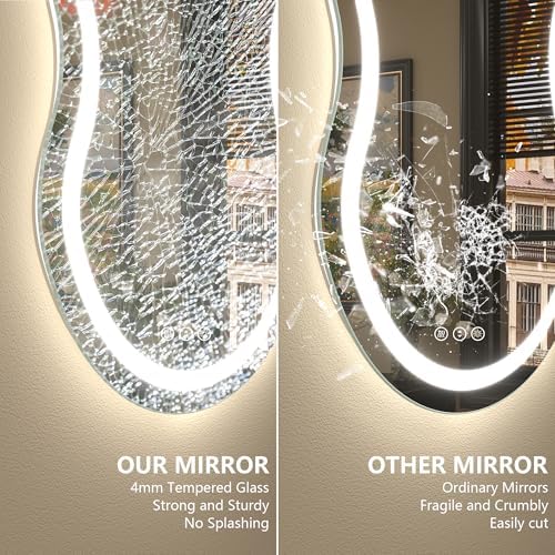 40x24 Inch Irregular Cloud LED Bathroom Mirror