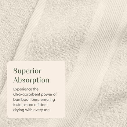 Luxury Bamboo Rayon Oversized Bath Towel Set | 2-Pack | Ultra Soft | Beige