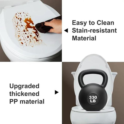 Angol Shiold 2-Pack Elongated Toilet Seat Soft Close & Quick Release, White Plastic Toilet Seats Cover Rust-Proof(18.5",Modern)