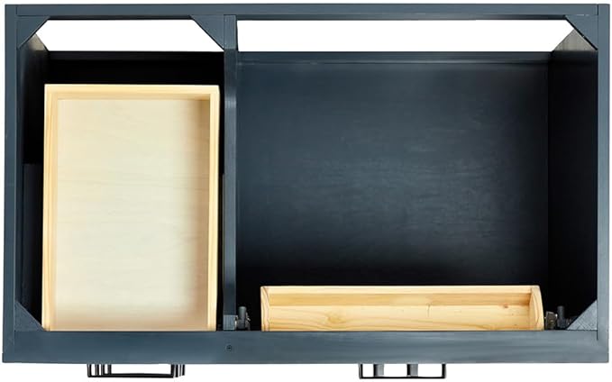 ARIEL Hepburn 36-inch Bathroom Vanity Base Cabinet,Solid Wood, 2 Soft Closing Doors, 5 Dovetail Drawers, Midnight Blue