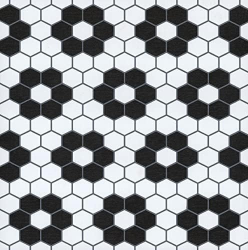 FloorPops Black Biscotto Peel & Stick Floor Tiles,FP3931,(Pack of 6)